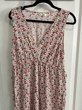 Max Studio Cream Midi Dress with Floral Print